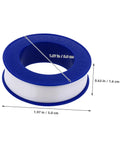 Heavy Duty PTFE Thread Seal Tape For Plumbing And Garden, 12 Rolls High Temperature Pipe Thread Tape with measurements