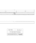 Premium Wooden Table Expansion Slide Kit, 50 Inch Equalizer Rails technical drawing showing dimensions and parts.