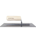 Professional Flooring Adhesive Trowel Flat-Top V-Notch 1/8 Inch By 1/8 Inch By 1/16 Inch Hardened Steel Blade Large Wood Handle Ideal For Textured Carpets