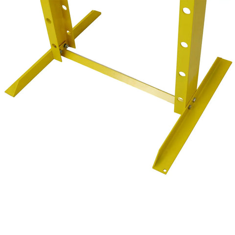 Heavy Duty 20-Ton Hydraulic Shop Press with Adjustable Plate and H-Frame, 40000 Lbs Capacity showing sturdy yellow steel frame base.