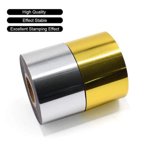 Gold And Silver Hot Stamping Foil Paper Rolls 1.5 Inch By 400 Feet For Leather Bronzing Machines And DIY Projects Game Changing Stamping Effect