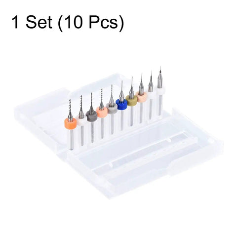 Micro Tungsten Carbide PCB Drill Bits Set 0.15mm to 1.0mm for Jewelry CNC Engraving and Circuit Board Work DIY in plastic case