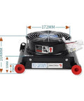 Heavy Duty Hydraulic Air Cooler For Oil Cooling And Heat Exchanger In Industrial Machines 1.2KW Cooling Capacity with dimensions labeled