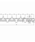 Solid 15180 Aluminum Profile Extrusion At 1000Mm Length, technical drawing showcasing dimensions and profile design.
