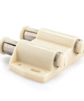 Push Latch Set For Cabinets And Furniture, Magnetic Soft Close Drawer And Cupboard Catch, detailed side view of plastic component