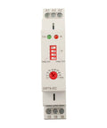 Pro Grade Adjustable Time Relay For Automation Panels With Delay From 0.1 Seconds To 10 Days Dual 230 Volt AC And 24 Volt DC Input 10 Amp Output LED Indicator Din Rail Mount Ready For Control Panels front view