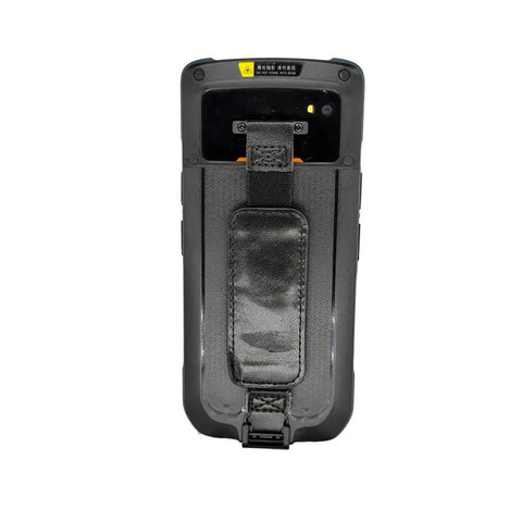 Back view of Kickass Rugged Terminal with 5 Inch Gorilla Glass, showcasing durable design and leather strap for secure handling.