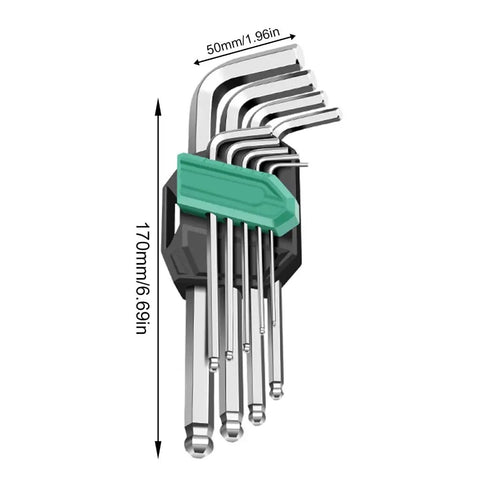 Solid 9 Piece Hex Key Tool Set With Tough Coating For Heavy Duty Jobs And Quick Fixes At Home Or Shop Perfect For Pros Who Need Durable Allen Wrenches That Last Longer Than The Rest. 9-piece hex key set with holder, 1.5-10mm, steel