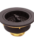 Combo Pack 3-1/2 Inch Wing Nut Twist Style Kitchen Sink Basket Strainer With EZ Mount Waste Disposal Drain Flange In Oil Rubbed Bronze Solid Brass