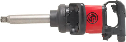 Shop Beast 1 Inch Air Impact Wrench with 6 Inch extension anvil, black and red metal body, designed for tough jobs, 1920 ft lb torque.