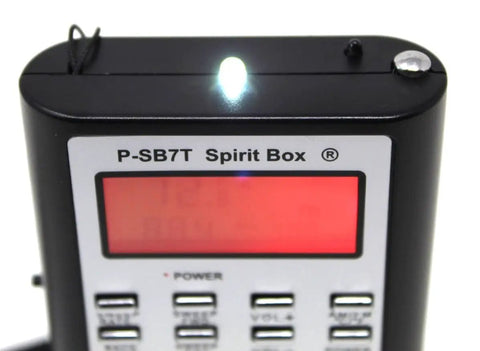 Close-up of top view SB7 Rev 7 Ghost Hunting Kit With Flashlight showing buttons and display.