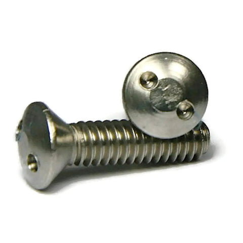 Heavy Duty 18-8 Stainless Steel Spanner Security Machine Screws With Oval Dome Head And Thread Size 8-32, showing two fasteners.