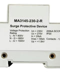 Back view of Industrial Surge Protector For 230V AC Systems 2 Module DIN Rail Protector Voltage Spike Shield For Heavy Machinery Gear