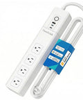 Straight Up Badass Smart Power Strip Running On Matter Tech For Apple HomeKit Alexa Google Home And SmartThings, featuring four AC outlets.