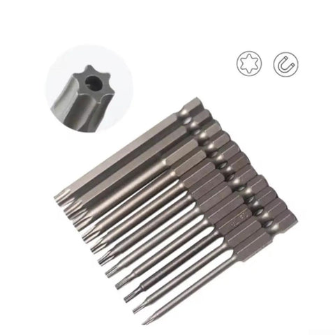 Premium Steel Torx Driver Bit Set With Strong Magnetic Tips And Stable Concentric Design Perfect For T6 To T40 Torx Screws In Auto Shop Electronics Repair And General Hardware Jobs Across The Nation, 11-piece steel bits