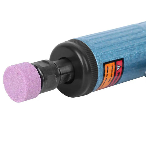 Close-up of a Top Grade Pneumatic Air Die Grinder 18000 RPM Badass Rotary Polisher With 6mm And 3mm Chucks showing purple grinding tip.