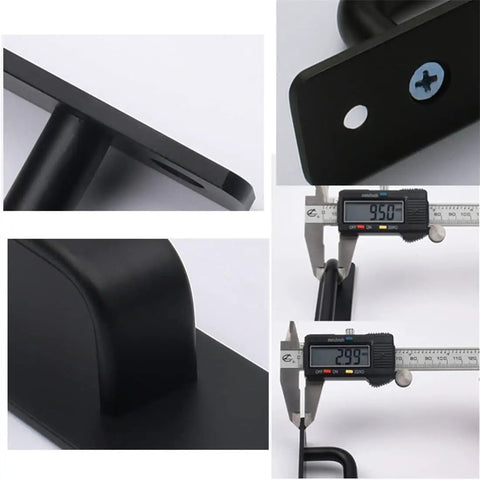 Close-up of gold aluminum alloy cabinet handles with 224mm hole distance, detailing measurements and smooth finish.