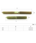 Top view of 50 Pcs M6 Hanger Bolt Wood To Metal Dowels Double Ended Furniture Fixing Self Tapping Screws M6x60 with size chart