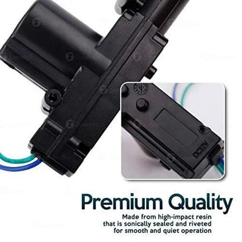 Close-up of high-impact resin universal car door lock actuator showing premium quality and durability