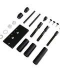 Premium Inner Cam Bearing Installer And Puller Tool Kit Fits Harley Davidson Twin Cam Engines 1999 To Present Year Models Save You Cash Fix Your Bike Right The First Time Using This Heavy Duty Top Tier Shop Grade Gear Built For Riders Who Love Their Rides. black steel bearing installer and puller kit with rods, bolts, and adapters