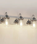 Chrome Vanity Light Fixture For Bathroom Three Light Farmhouse Style Over Mirror With Clear Glass Shades Bulbs Not Included