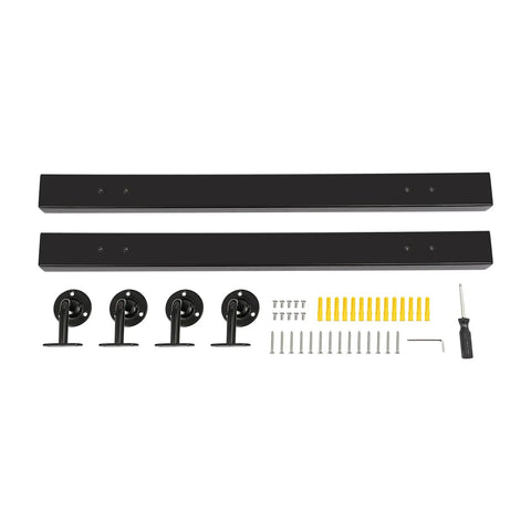 Wall Mount Stair Handrail Built Different with Heavy Duty Stainless Steel Coating In Sleek Black Finish for Humidity Proof Reliability Up to 200 Lbs Capacity for Smooth Indoor Setup hardware kit with mounting bars and screws
