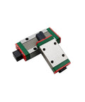 Miniature Linear Guide Rail System MGN7C Carriage 80mm, Smooth Glide, compact design, silver and green, CNC and 3D printer use