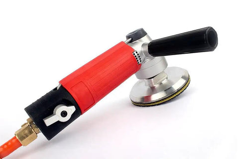 Air Powered Wet Polisher Sander 4 Inch Versatile Wet Stone Grinder 4500 RPM Pneumatic Front Exhaust, black and red handle