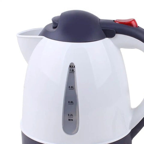 12V Car Electric Kettle With Auto Shut Off Portable Water Heater For Long Distance Runs And Weekend Getaways Direct Socket Insert close-up with measuring indicators.