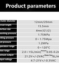 Product parameters for Compact Micro Water Flow Generator With Display G1 Half Inch Male Thread Hydro Turbine
