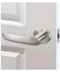 Square Indoor Door Handle Lock For Bedroom With Three Rod Ball Lock Hardware Silver Finish Fits 35 To 50mm Doors Easy Install Durable Interior Privacy Hardware For Smooth Operation And Lasting Security