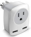 Must Have US To Europe Travel Plug Adapter With USB Wall Charger For iPhone iPad Laptop Type L Italy Chile Compatibility