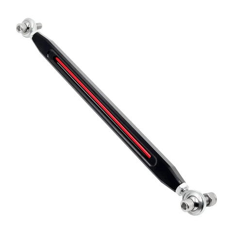 Two Tone Black And Red Anodized Shifter Linkage For Harley 86 Up FL Softail And Touring Adjustable From 11.6 To 13.2 Inches With Two Five Sixteenth Inch Heim Joints Compatible With 86 Up Softail And Touring, black red anodized linkage