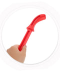 Hand holding red push stick from Two Pack Woodworking Push Sticks And Push Blocks Set For Woodworking Safety Red And Yellow Durable