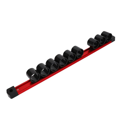 9 Slot Screwdriver Organizer Rail And Wrench Hanger Tool Holder For Workshop And Garage Wall Mount, side view