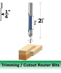 Bosch 1/4 in. shank, 3/4 in. cutting length high-speed steel, 1-flute pilot panel router bit