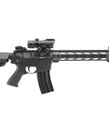 Gen 2 M4 SPR Interceptor Polymer Airsoft AEG with enclosed red dot sight, black finish, nylon reinforced body, metal gears.