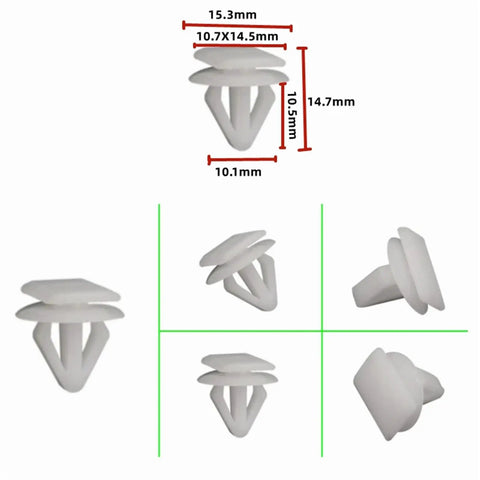Ultimate 40Pcs Heavy Duty Door Trim Panel Retainer Clips Plus Plastic Car Rivets And Auto Fasteners Kit, 10.5mm white clip