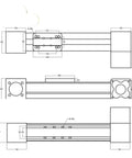 High Precision Linear Guide Actuator Kit With 57 Stepper Motor And Synchronous Belt Drive For CNC Machines Smooth Module Position Slide Table Built For Industrial Production technical dimension drawing