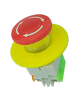 Latching Mushroom Emergency Stop Button DPST 1NO 1NC 10A 660V AC Panel Mount Heavy Duty Stop Switch With Clear Tactile Per Press And Quick Install For Industrial Machinery Control, red yellow industrial switch