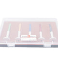 Five Piece Watch Lubricant Oiler Set With Fine Tip Oil Pin Pen For Delicate Gears in transparent holder box