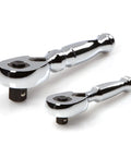 Alt Tag: Flexible Head Ratchet Set With 1/4, 3/8, And 1/2 Inch Drives, Non-Quick-Release, 90-Tooth Gear, stubby and standard ratchets