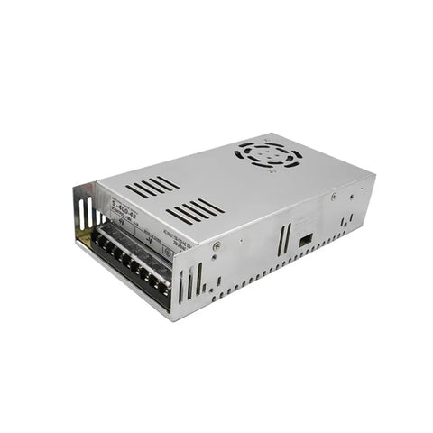 400W 60V metal switching power supply with terminal block, cooling vents, for Four Set Nema 34 Closed Loop Stepper Motors With Brake, 6A Peak, 4.5Nm, 8.5Nm And 12Nm Torque, Packed With HBS860H And HBS86H Drivers, 400W 60V Power Supply, Boss Grade CNC, 3D Printers, Carving Machines, And Automation.