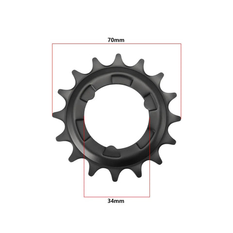Two Pack 16 Tooth MTB Bike Sprocket Black 70mm Outer Diameter 34mm Inner Diameter Corrosion Resistant Easy Install