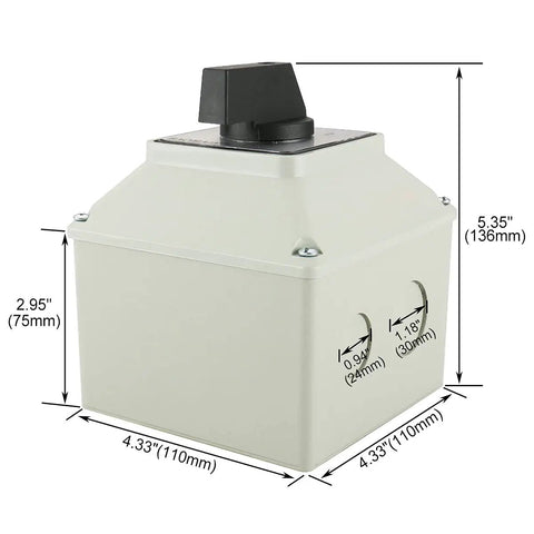 Three Phase Rotary Changeover Switch 40A 660V With 12 Terminal Universal Cam Selector Waterproof Exterior Box