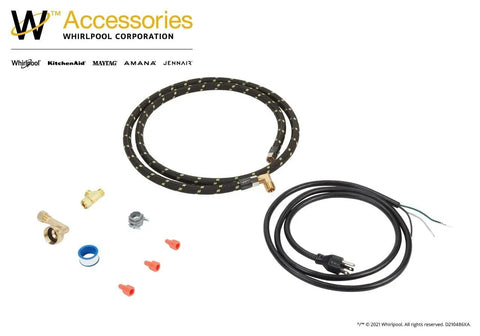 Industrial Dishwasher Water Line Installation Kit For Easy DIY Hookup No Fuss Durable Braided Hose With Quick Connect Fittings Factory Certified Accessory Reliable Plumbing Upgrade For Your Dishwasher, braided hose and power cord