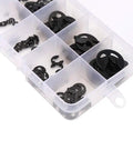 Snap Circlip Kit 120 Pcs Manganese Steel External Retaining Rings Set in storage box, various sizes for machinery automotive DIY repair