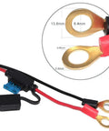 13 Foot 12V Female Cigarette Lighter Socket Extension Cord With Battery Eyelet Ring Terminal 8.3mm Hole 0.32 Inch 16AWG SPT 2