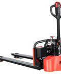 Built Tough Workhorse Electric Pallet Jack Crushing 3300 Pounds With Fast Lithium Power and Easy Motorized Handle Setup for Busy Warehouses and Commercial Logistics, black and red design
