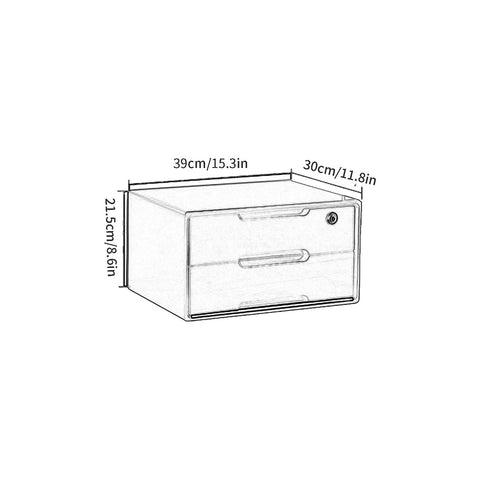 Wooden Desk File Cabinet With Lock Rustic Home Office Organizer Sturdy Paulownia Wood Build Lockable Drawer Storage Box dimensions